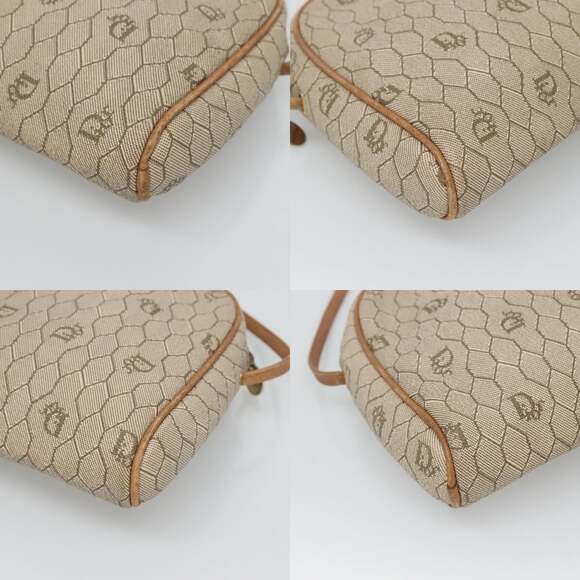 DIOR Honeycomb Canvas Shoulder Bag Pvc Beige Gold - Picture 10 of 12